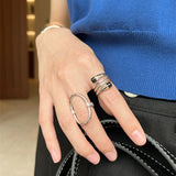 Glamorous Adjustable Oval Rings - Silver - floysun