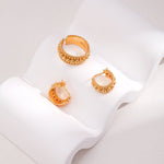 Gold Bead Huggie Hoops Earring - floysun