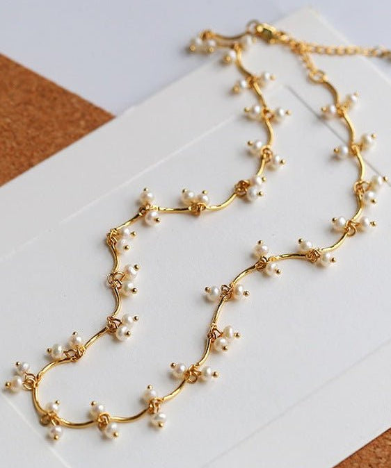 Gold Cherry Pearl Necklace - floysun