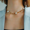 Gold Coin Lava Button Baroque Pearl Necklace - floysun