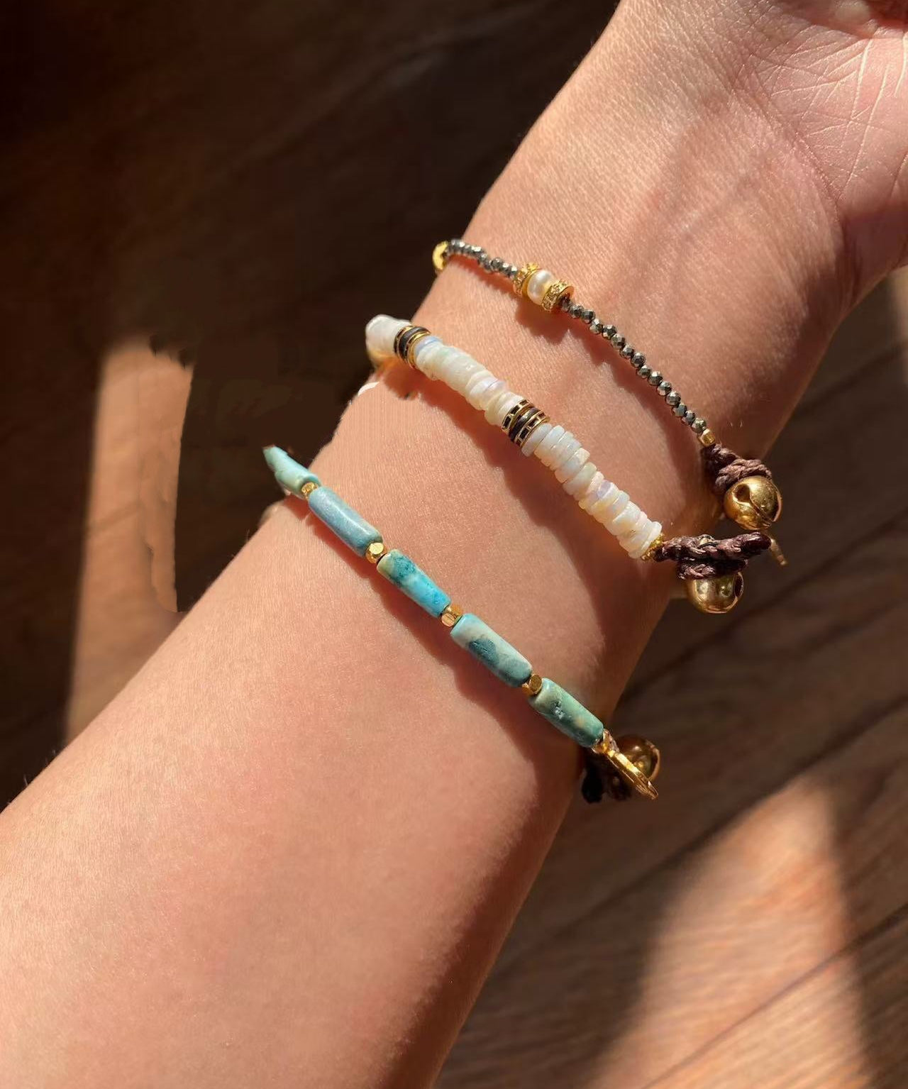 Gold Ore & Pearl Beaded Bracelet - floysun