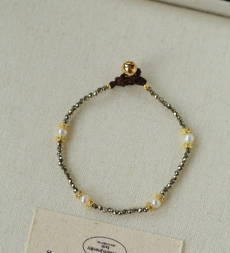 Gold Ore & Pearl Beaded Bracelet - floysun