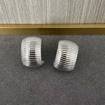 Gold - Plated Textured Statement Earrings - floysun