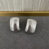 Gold - Plated Textured Statement Earrings - floysun