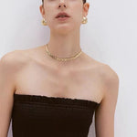 Gold - Plated Textured Statement Earrings - floysun