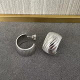 Gold - Plated Textured Statement Earrings - floysun