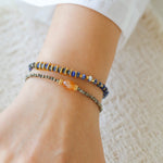 Golden Ember Bracelet | Shimmering Pyrite with Citrine Centerpiece - floysun