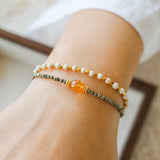 Golden Ember Bracelet | Shimmering Pyrite with Citrine Centerpiece - floysun