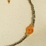 Golden Ember Bracelet | Shimmering Pyrite with Citrine Centerpiece - floysun