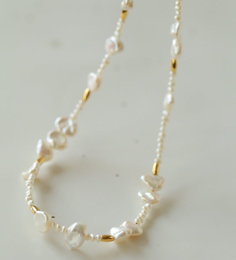 Golden Fusion Baroque Pearl Necklace - floysun