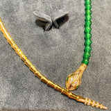 Golden Serpent Red Chalcedony Bead Necklace - floysun