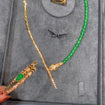 Golden Serpent Red Chalcedony Bead Necklace - floysun