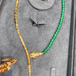Golden Serpent Red Chalcedony Bead Necklace - floysun