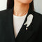 Golden & Silver Stroke Artistic Brooch with Freshwater Pearl - floysun