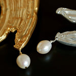 Golden & Silver Stroke Artistic Brooch with Freshwater Pearl - floysun