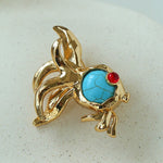 Goldfish Turquoise Brooch - floysun