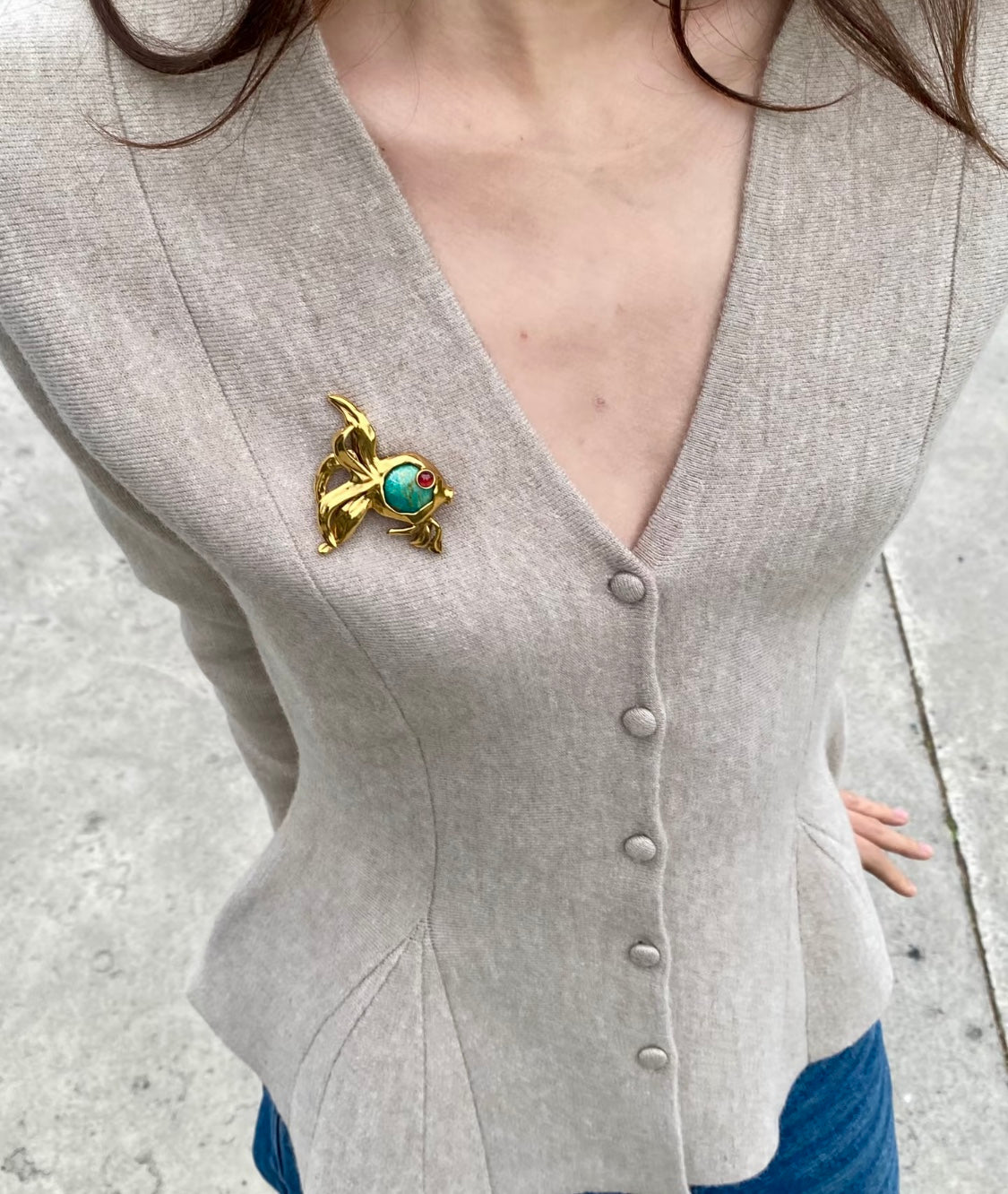 Goldfish Turquoise Brooch - floysun