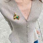 Goldfish Turquoise Brooch - floysun
