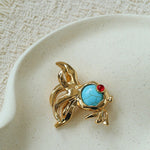 Goldfish Turquoise Brooch - floysun
