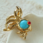 Goldfish Turquoise Brooch - floysun