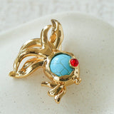 Goldfish Turquoise Brooch - floysun