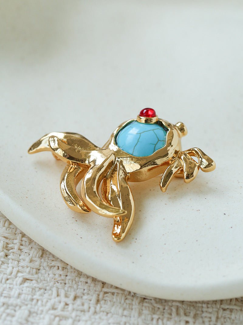 Goldfish Turquoise Brooch - floysun