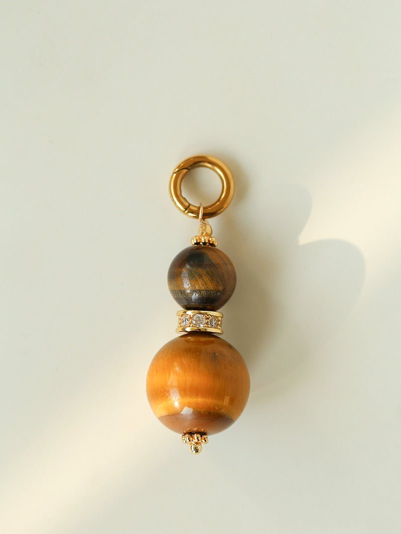 Gourd Pendant Necklace with Tiger’s Eye or Red Agate Adjustable - floysun