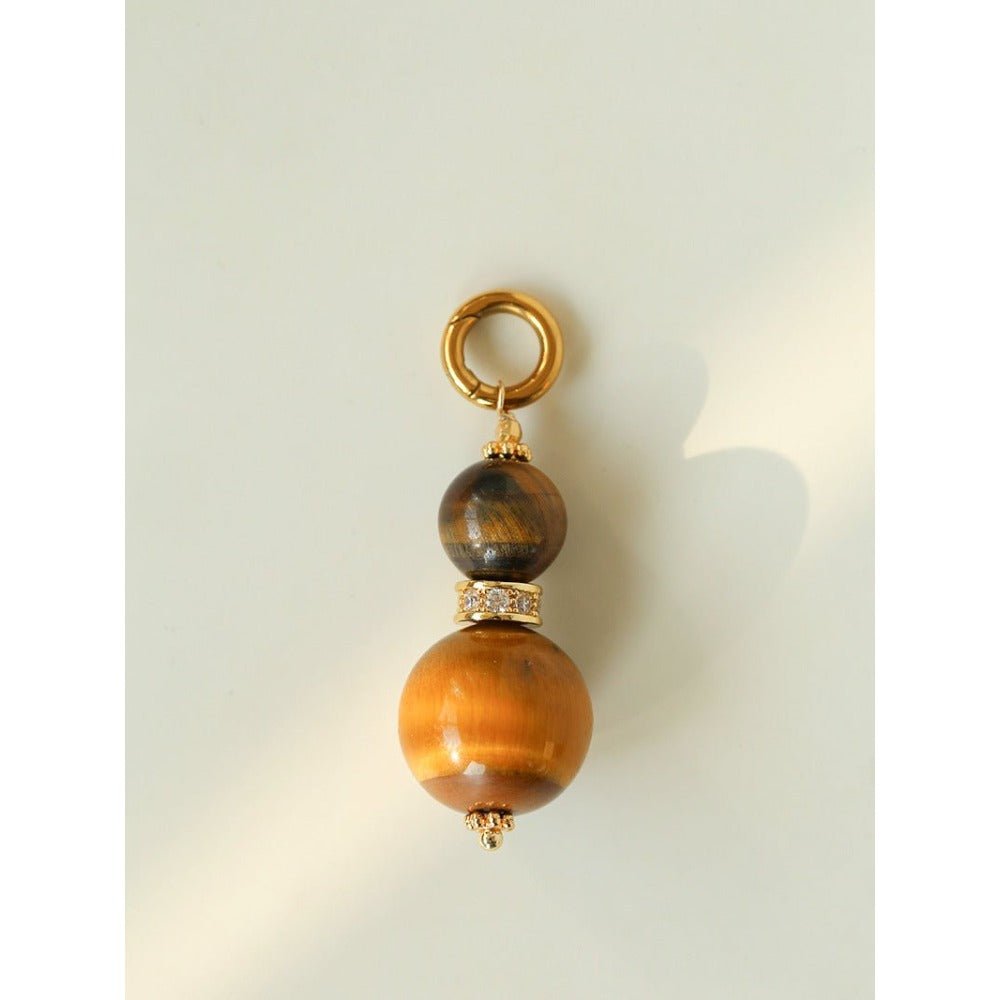 Gourd Pendant Necklace with Tiger’s Eye or Red Agate Adjustable - floysun