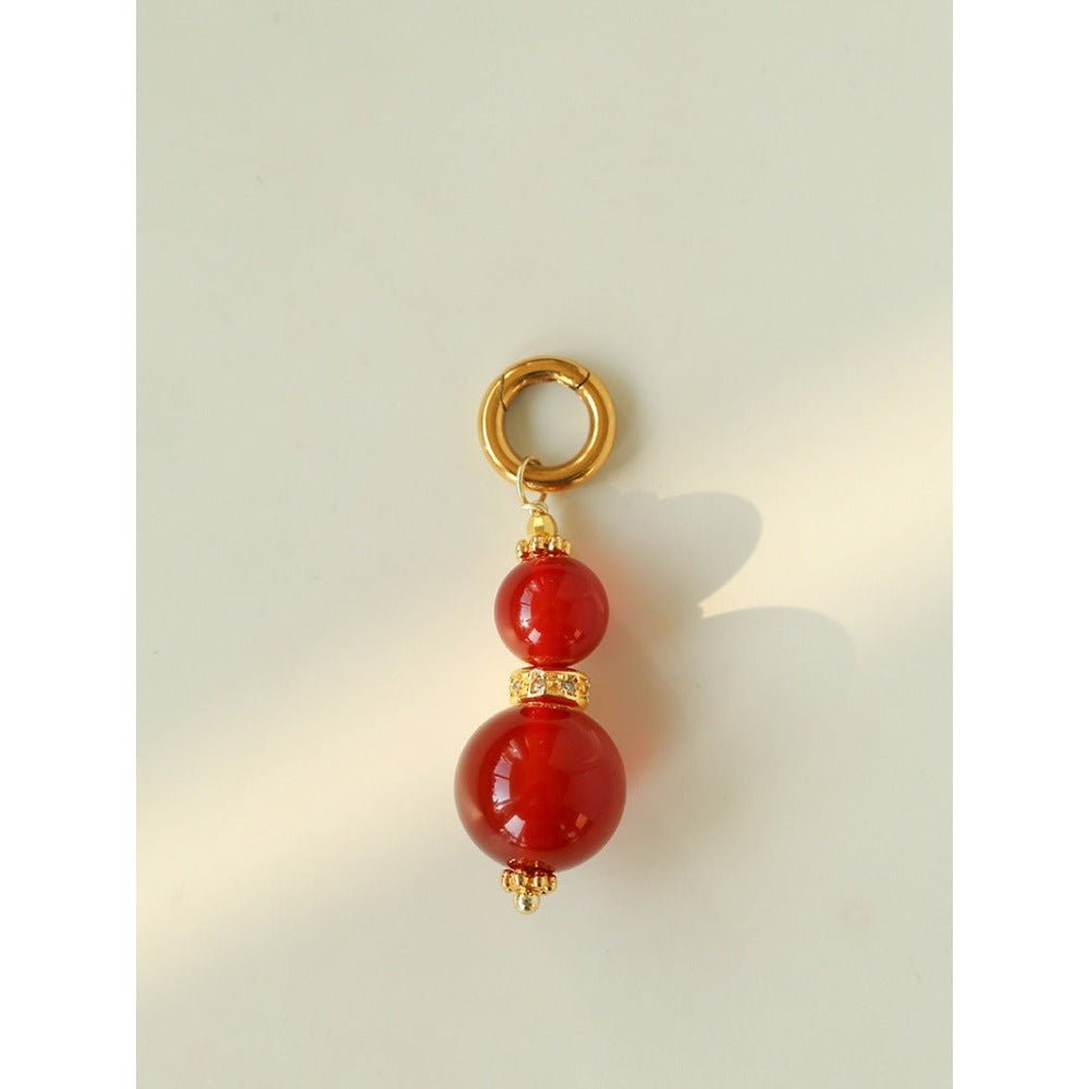 Gourd Pendant Necklace with Tiger’s Eye or Red Agate Adjustable - floysun