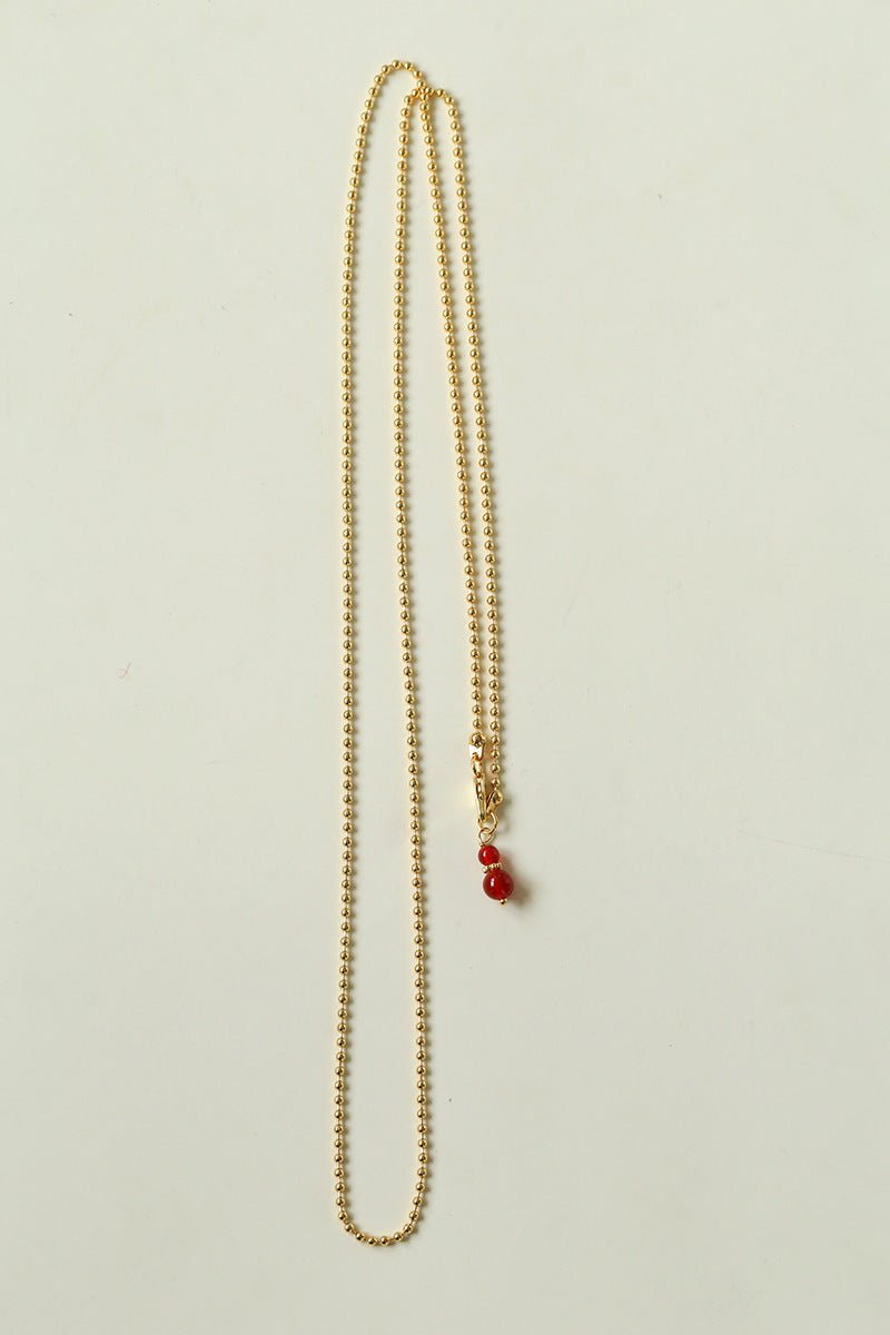 Gourd Pendant Necklace with Tiger’s Eye or Red Agate Adjustable - floysun