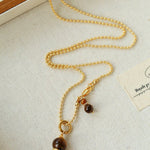 Gourd Pendant Necklace with Tiger’s Eye or Red Agate Adjustable - floysun