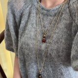 Gourd Pendant Necklace with Tiger’s Eye or Red Agate Adjustable - floysun