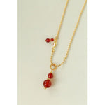 Gourd Pendant Necklace with Tiger’s Eye or Red Agate Adjustable - floysun