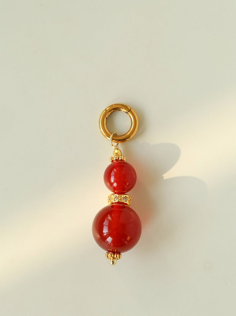 Gourd Pendant Necklace with Tiger’s Eye or Red Agate Adjustable - floysun