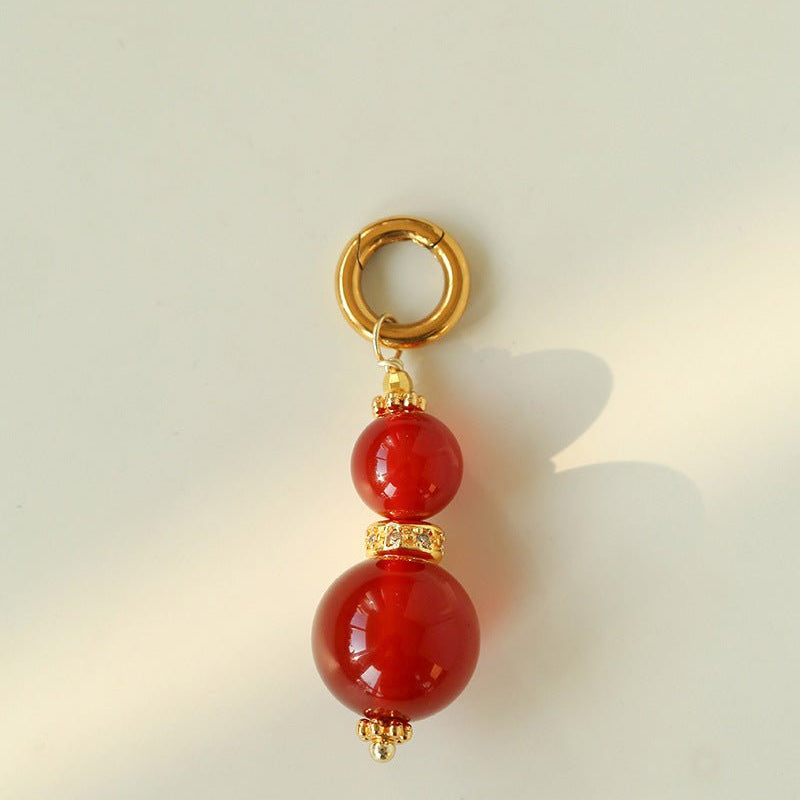 Gourd Pendant Necklace with Tiger’s Eye or Red Agate Adjustable - floysun