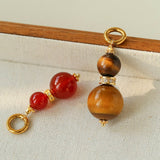 Gourd Pendant Necklace with Tiger’s Eye or Red Agate Adjustable - floysun