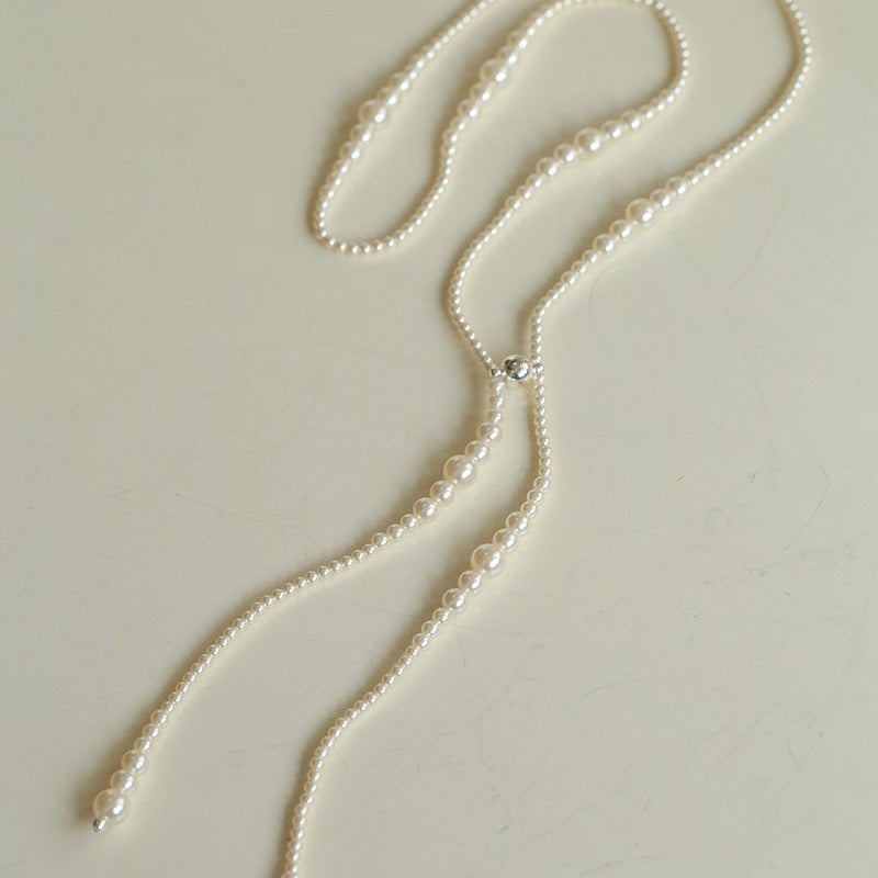 Gradient Pearl Magnetic Clasp Y - Shape Necklace - floysun