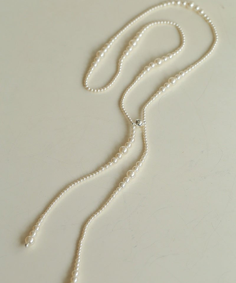 Gradient Pearl Magnetic Clasp Y - Shape Necklace - floysun