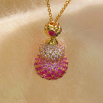 Gradient Pink Gourd Pendant Necklace - floysun