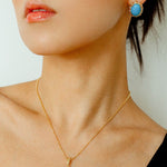 Grand Vintage Lace Blue Turquoise Pendant Multiple Diamond Settings - floysun