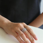 Gray Multi-Layer Labradorite Ring - floysun