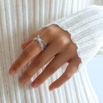 Gray Multi-Layer Labradorite Ring - floysun