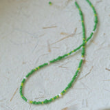 Green Ceramic Rice Bead and Pearl Bead Necklace - floysun