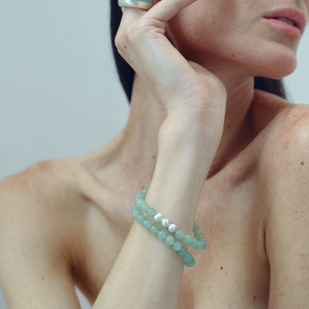 Green Eastern Jade Bead Bracelet - floysun
