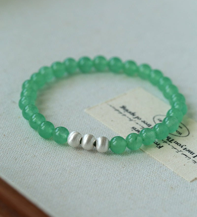 Green Eastern Jade Bead Bracelet - floysun