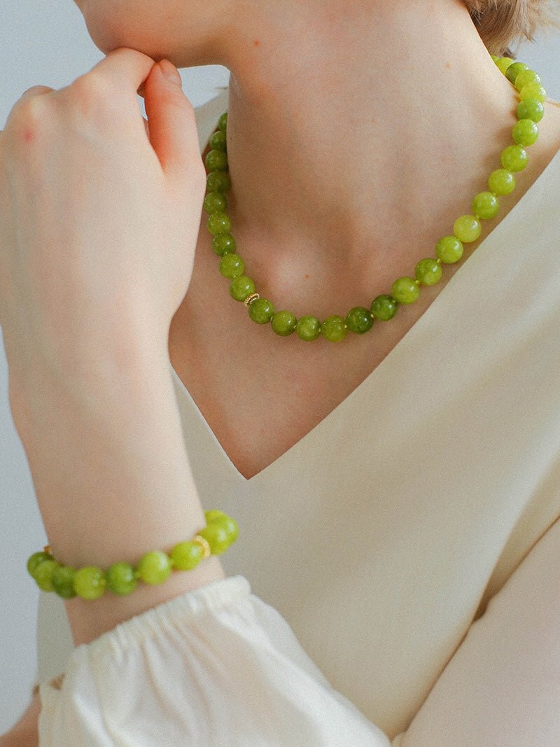 Green Grape Stone Beaded Bracelet - floysun