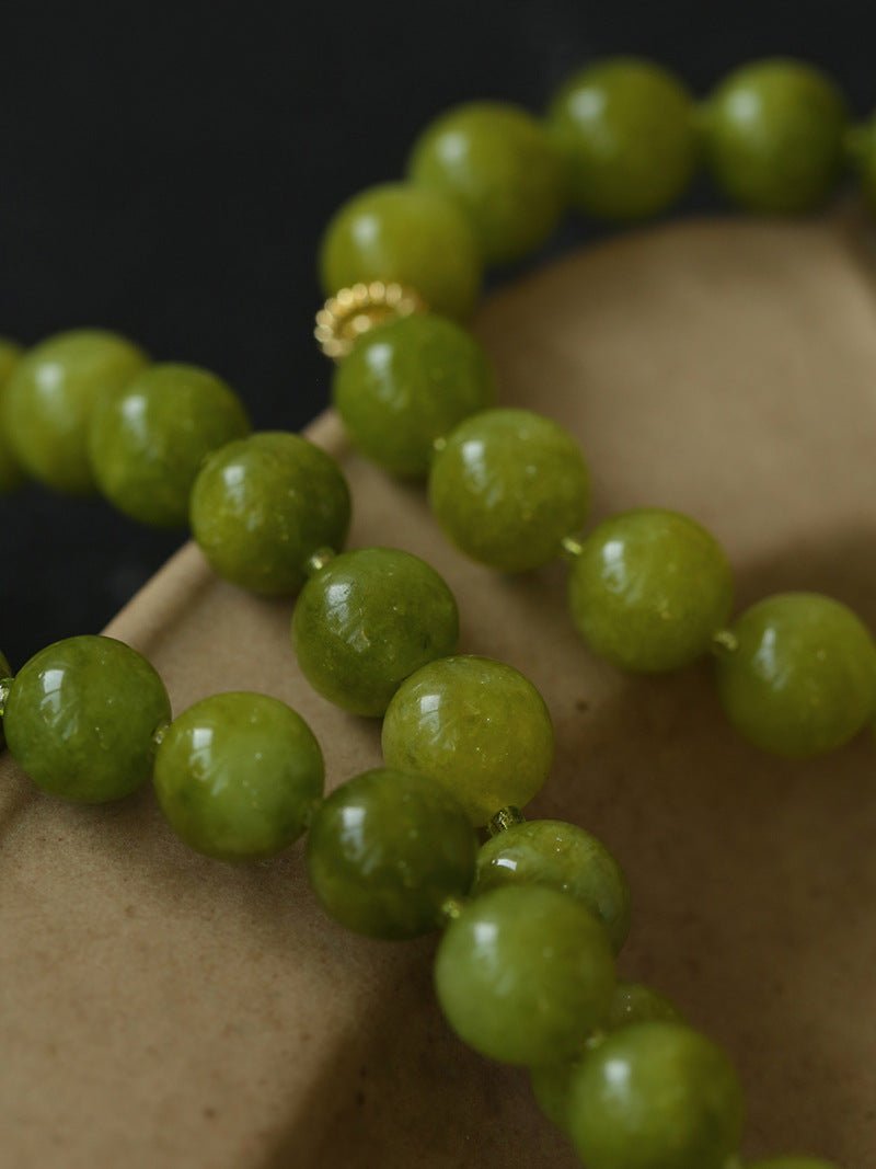 Green Grape Stone Beaded Necklace - floysun