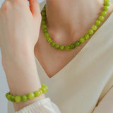 Green Grape Stone Beaded Necklace - floysun