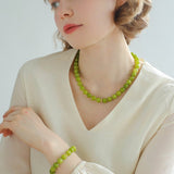 Green Grape Stone Beaded Necklace - floysun