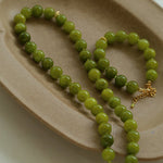 Green Grape Stone Beaded Necklace - floysun